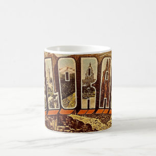 Café Taza de tarjeta postal de bienvenida vintage de Co