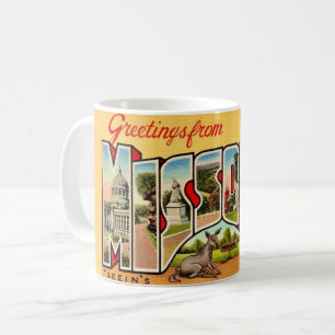 Café Taza de tarjeta postal de saludo divertida y antig