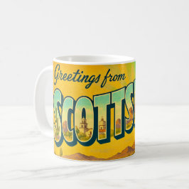 Café Taza de tarjeta postal retro de Scottsdale AR