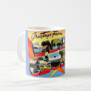 Café Taza de tarjeta postal retro del lago George