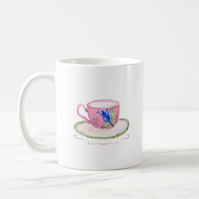 Café Taza de te floral (Izquierda)
