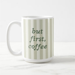Café Taza De Té Minimalista Con Rayas Verde Salvia De M