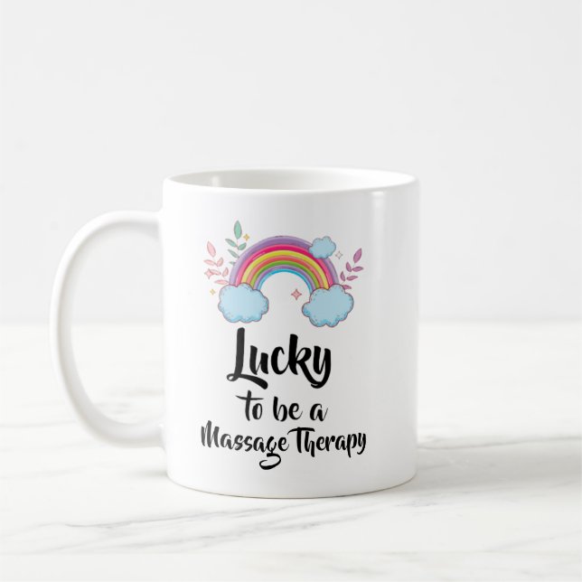 Café Taza de Terapia de Masaje Afortunado de Ser (Izquierda)
