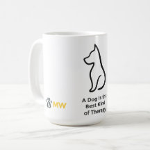 Taza de terapia para perros – Arte de línea minima