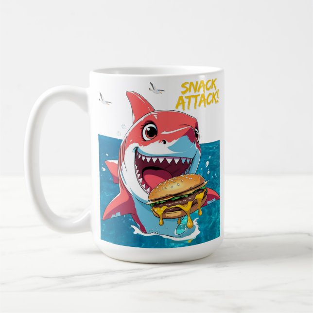 Café Taza de tiburón con ataque de snack (Izquierda)