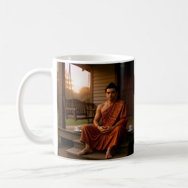 Café Taza de tiempo tranquilo con Buda (Izquierda)