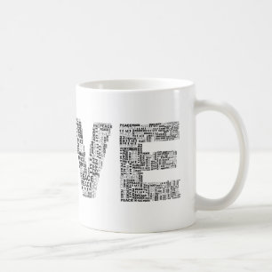 Café Taza de tipografía – Amor construido a partir de l