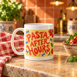 Café Taza de tipografía de comida italiana después de h