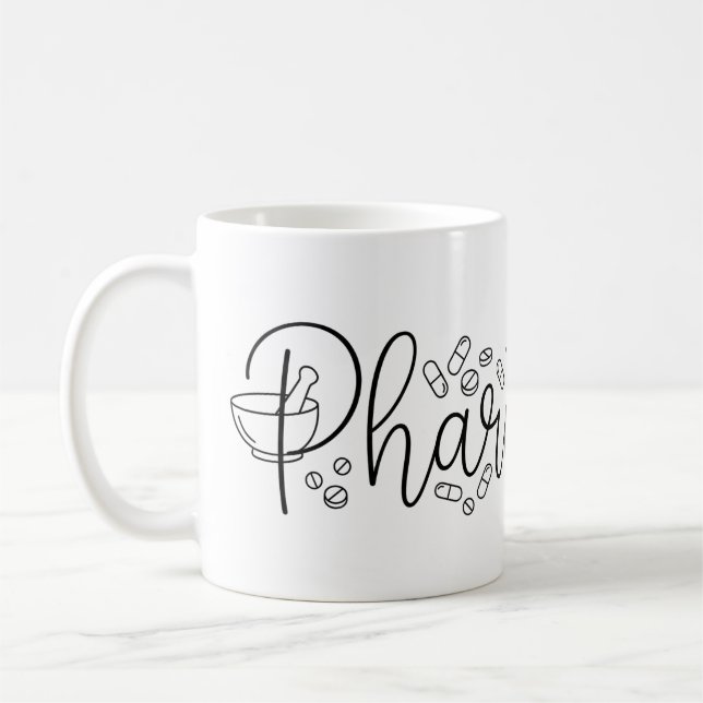 Café Taza de tipografía de farmacéutico artístico (Izquierda)
