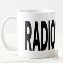 Taza de tipografía negra RADIOGRAFÍA