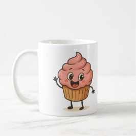 Café Taza de Torta con Sonrisa Adorable