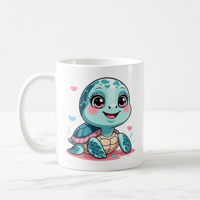 Café Taza de Tortuga Bebé Kawaii (Izquierda)