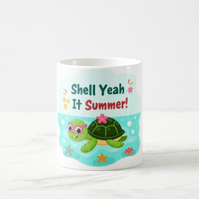 Café Taza de Tortuga Marina Shell Yeah ¡Es Verano! (Centro)