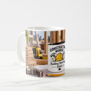 Café Taza de trabajador de construcción construyendo al