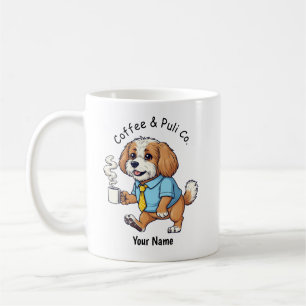 Café Taza de traje de negocios divertido perro Puli caf
