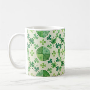 Café Taza de trébol de acuarela – trébol verde de San P