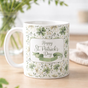 Café Taza de trébol del día de San Patricio Acuarela