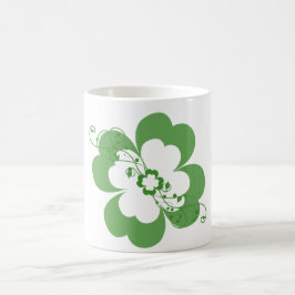 Café Taza de tréboles florales