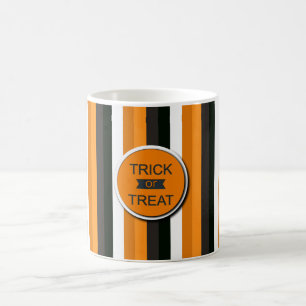 Café Taza de Trick or Treat con diseño de rayas