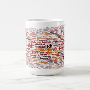 Café Taza de una sola palabra del diagnóstico médico