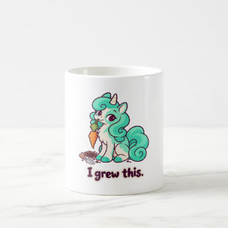 Café Taza de unicornio de jardín de trébol que yo culti