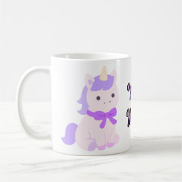 Café Taza de unicornio lavanda sentado kawaii lindo