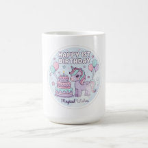 taza de unicornio para el primer cumpleaños