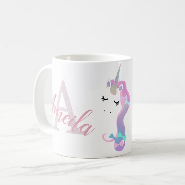 Café taza de unicornio personalizado (Anverso izquierdo)