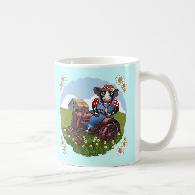Café Taza de vaca conduciendo tractor (Derecha)