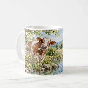 Café Taza de vaca para seguir el flujo