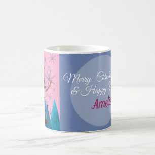 Café Taza de vacaciones de acuarela de robot