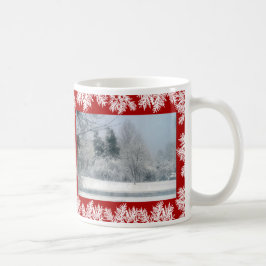 Café Taza de vacaciones de mañana nevada