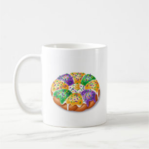 Café Taza de vacaciones de Rosca de Reyes de Mardi Gras