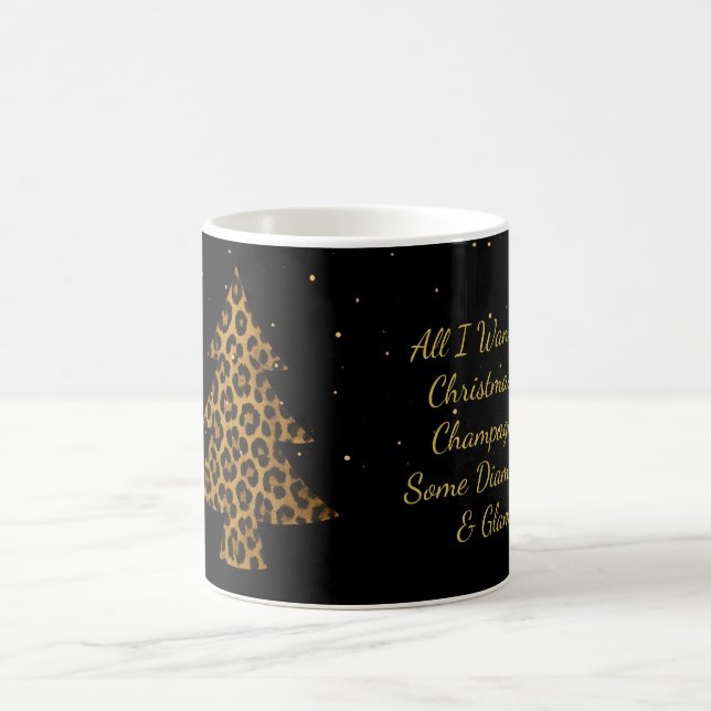 Café Taza de vacaciones del árbol de leopardo chic (Centro)