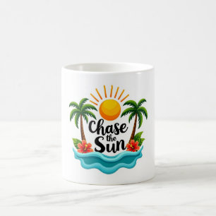 Café Taza de verano de dibujos animados Tropical Chase