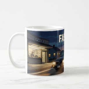 Café Taza de viaje de escape de la ciudad al anochecer 