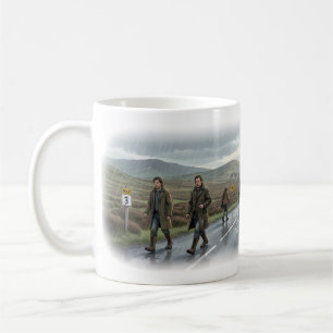 Café Taza de viaje de regreso a casa con millas lluvios