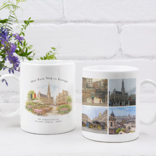 Café Taza de viaje personalizada con foto de Bruselas B