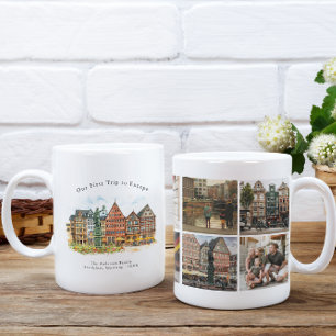 Café Taza de viaje personalizada con foto de Frankfurt