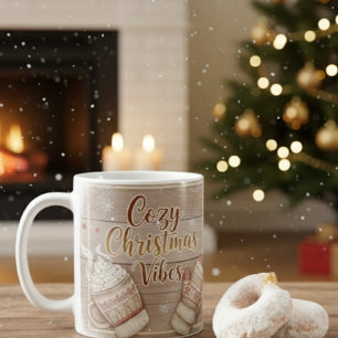 Café Taza de vibraciones navideñas acogedoras   Cabaña 