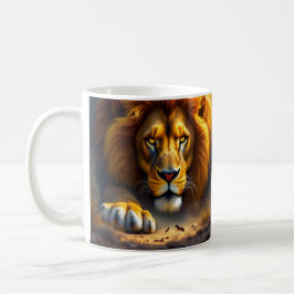 Café Taza de vida silvestre de león y elefante africano