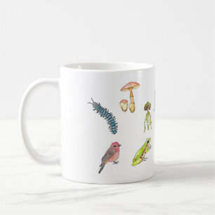 Café Taza de Vida Silvestre en Acuarela