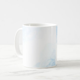 Café Taza de vidrio esmerilado botánico azul acuarela