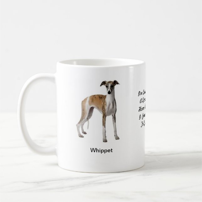 Café Taza de Whippet - con dos imágenes y un adorno (Izquierda)