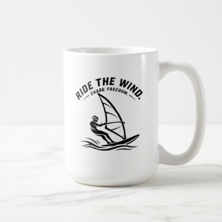 Café Taza de windsurfing "Ride the Wind Chase Freedom"