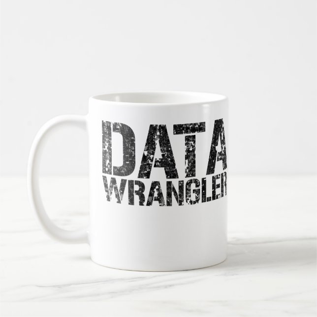 Café TAZA de WRANGLER de los DATOS - añada el nombre de (Izquierda)