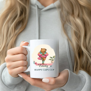 Café Taza de yoga personalizada Capy Cup con nombre