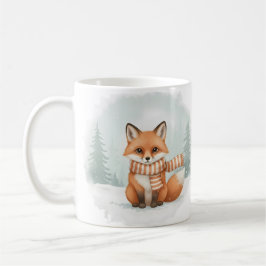 Café Taza de zorro diseño acuarela invierno regalo de N