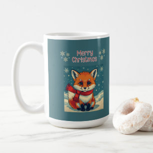 Café Taza de zorro navideño acogedor