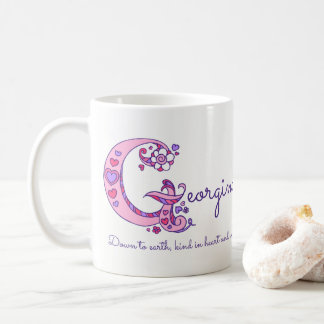 Café Taza decorativa del monograma de G del significado